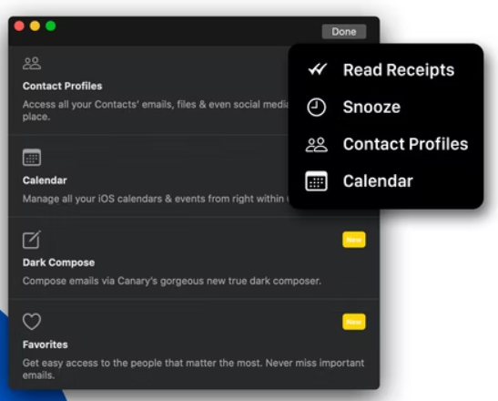 Canary Email app interface