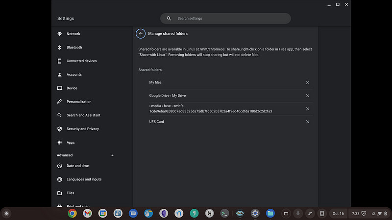 Shutting down Linux on Chrome OS