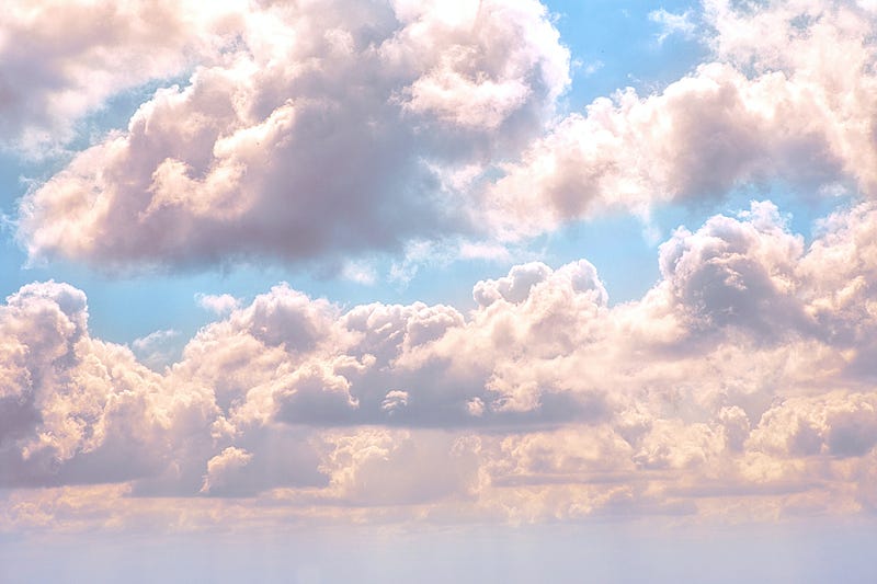 Beautiful cloud formations in a blue sky