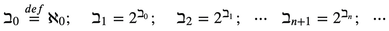 Representation of Cantor's Cardinal Sequence