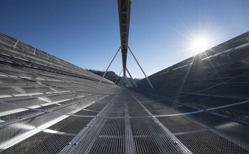 Inside view of a CHIME antenna