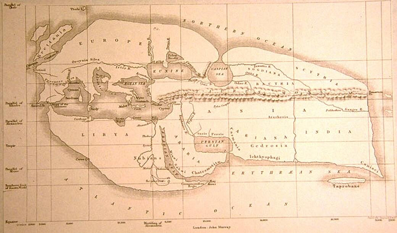 Historical map of the world by Eratosthenes