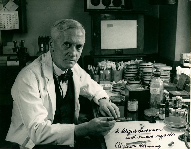 Portrait of Alexander Fleming, the discoverer of penicillin