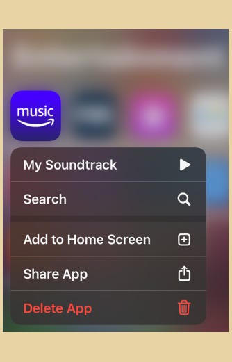 Adding Amazon Music App Icon to Home Screen