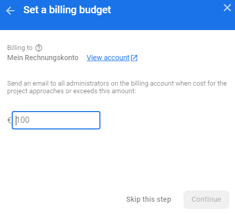 Billing alert setup