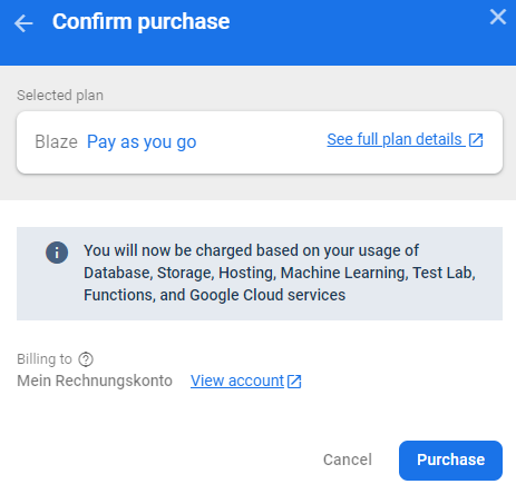 Confirmation of purchase for upgraded plan