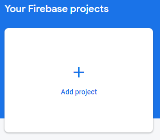 Adding a new Firebase project