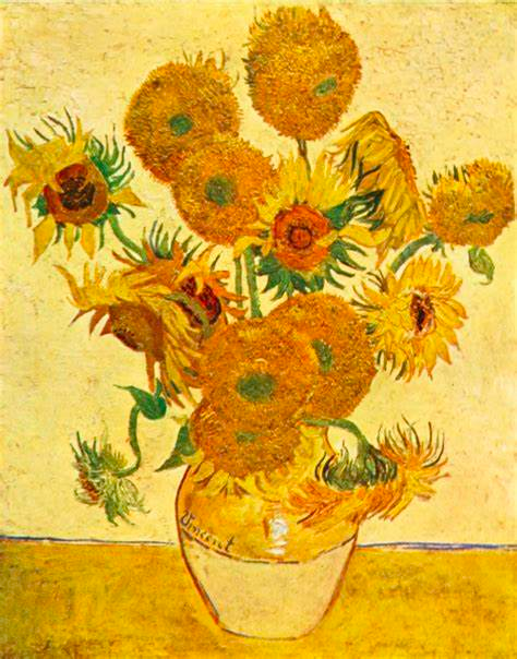 Van Gogh's Sunflowers series showcasing artistic uniqueness