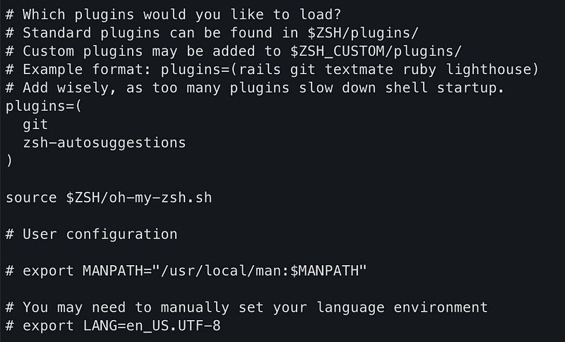 Custom .zshrc file with plugins