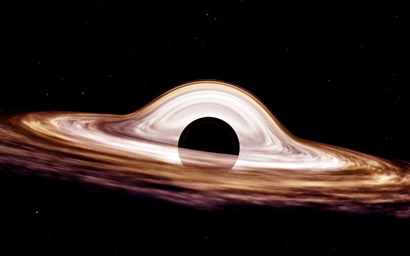 Depiction of black holes and Hawking radiation