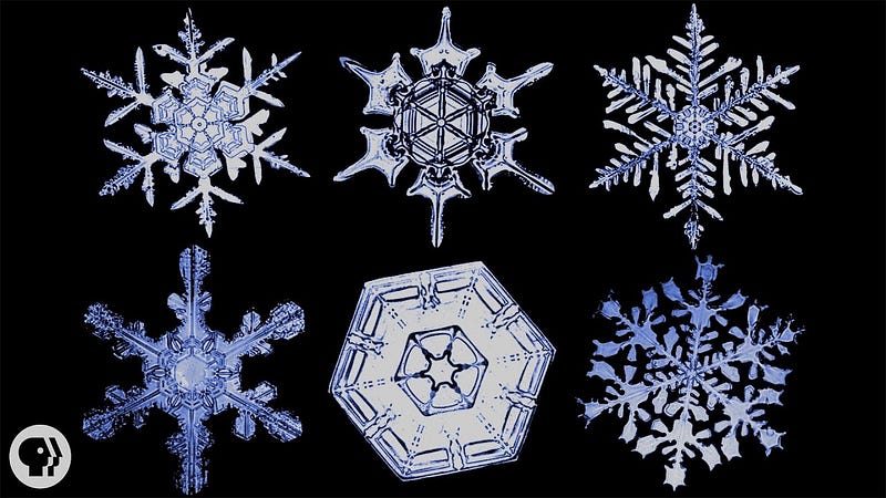 Stunning snowflake structure illustrating hexagonal symmetry