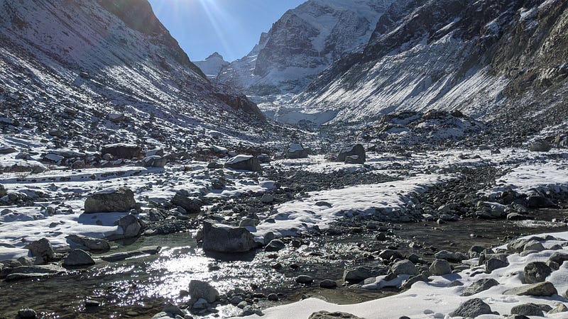 The entrance to the glacier's cave