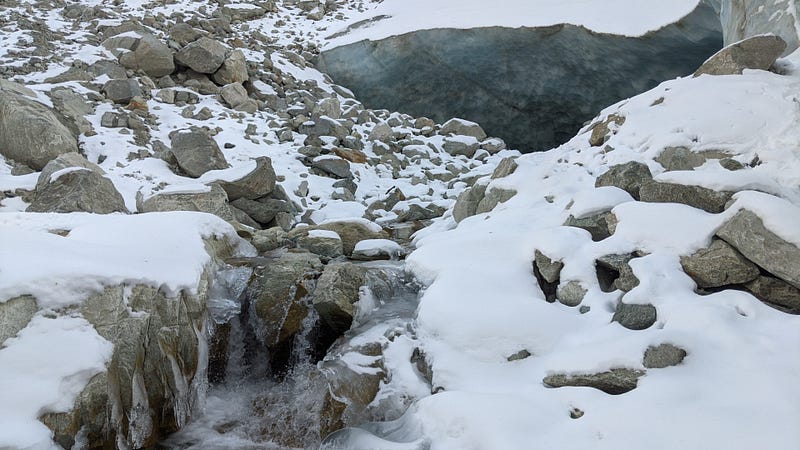 Inside the glacier cave