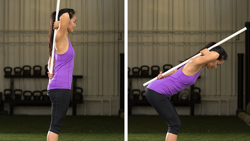 Hip hinge exercise demonstration