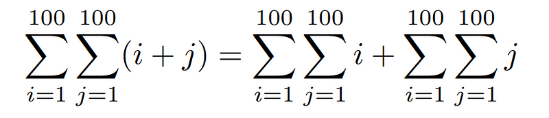 Breakdown of double summation expression