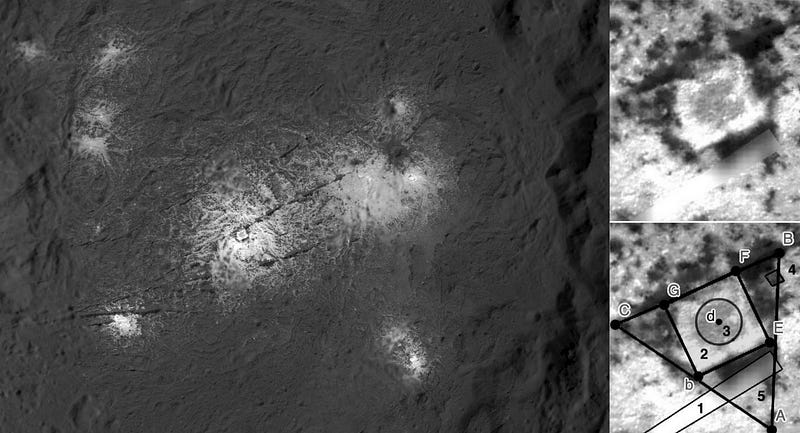 Magnified view of features in Vinalia Faculae