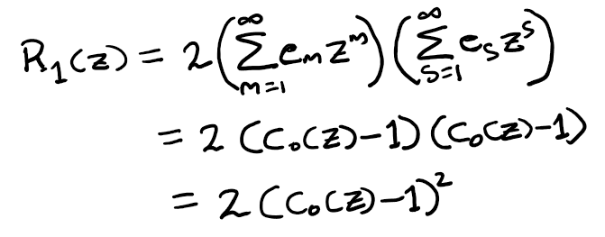 Generating function for r_{1,t}.