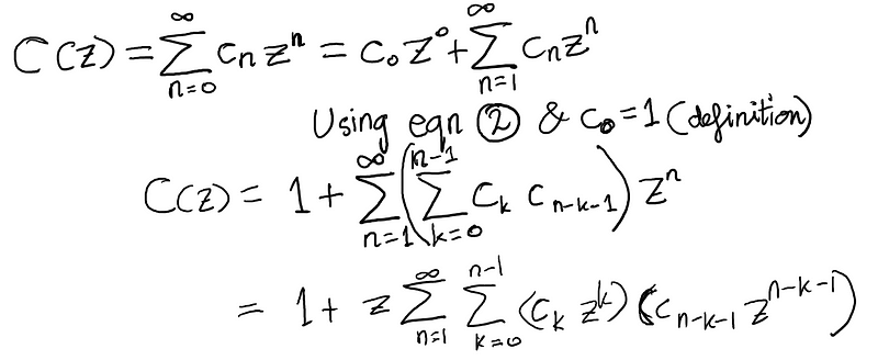 Generating function relation.