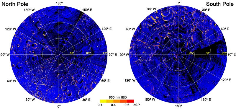 Hematite concentration mapping on the Moon