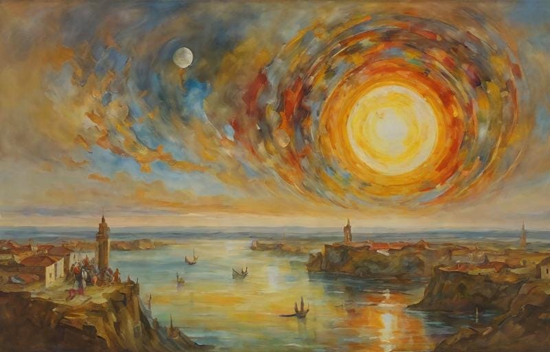 Artwork depicting eclipse energies