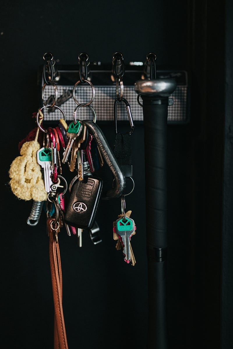 An organized entryway with essentials