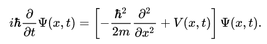 The Schrödinger equation represented through differential equations.