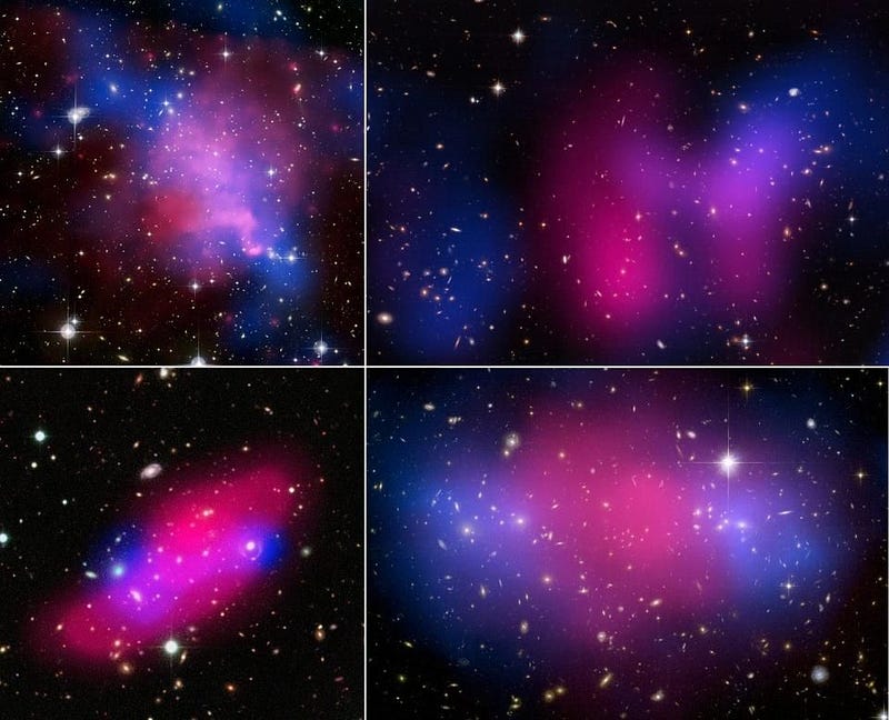 Colliding galaxy clusters and dark matter